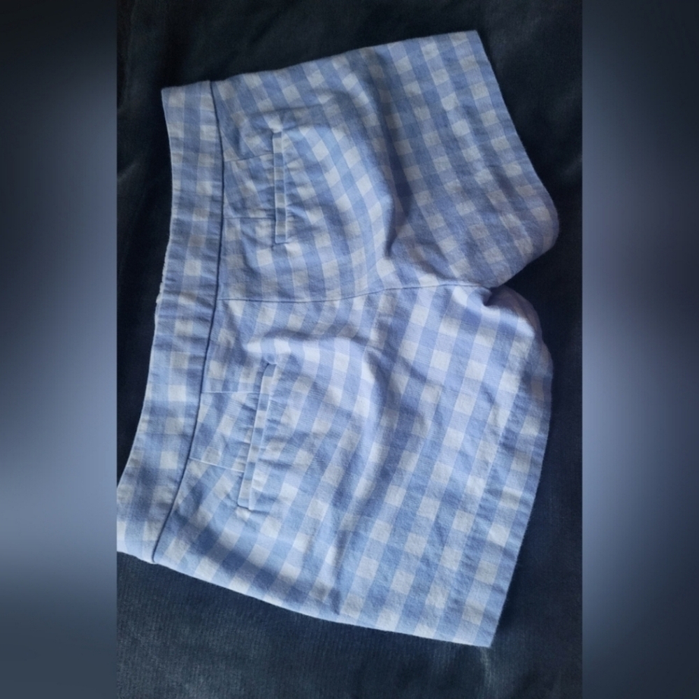 J.Crew Women's Plaid Stretch Cotton Shorts Blue & White 2 XS/S - Picture 11 of 16